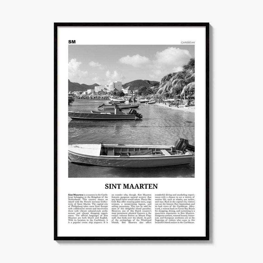 Sint Maarten Newspaper No 2 Poster, framed poster mockup