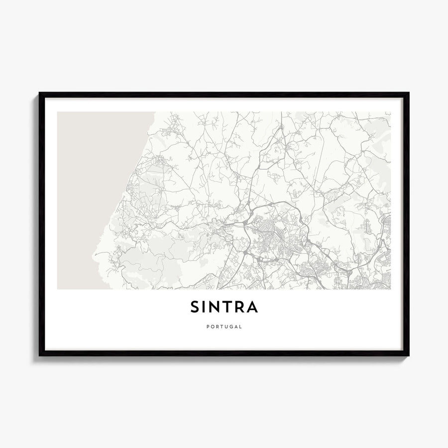 Sintra Map Poster, framed poster mockup