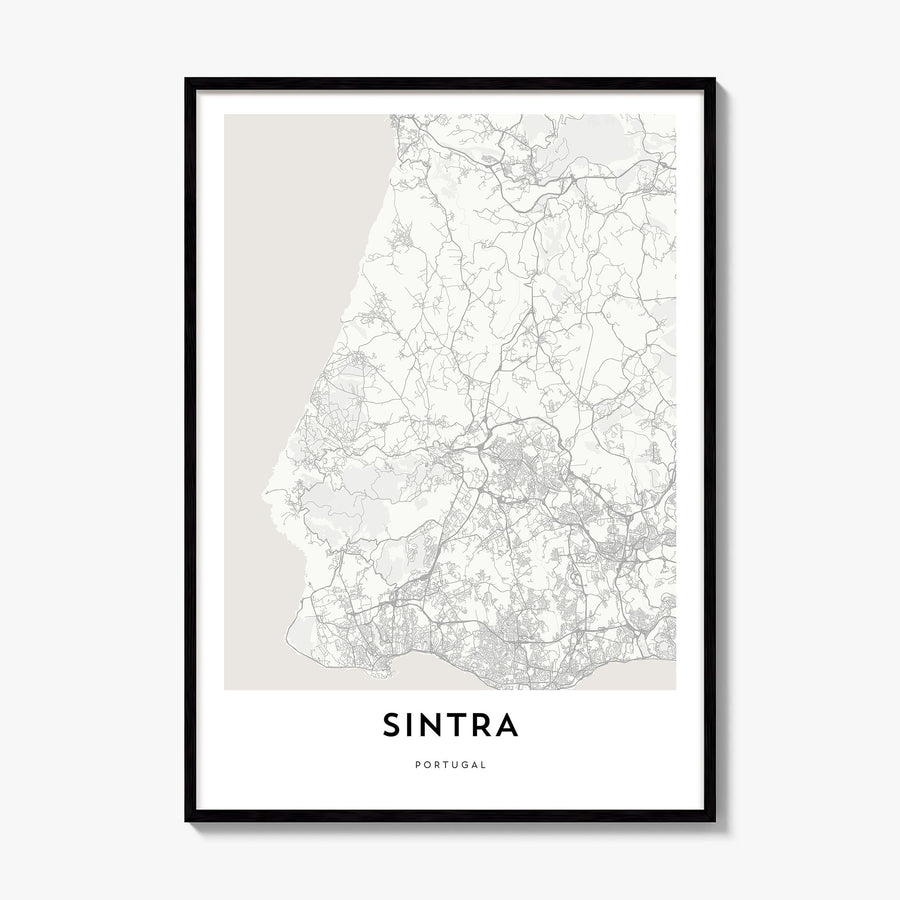 Sintra Map Poster, framed poster mockup