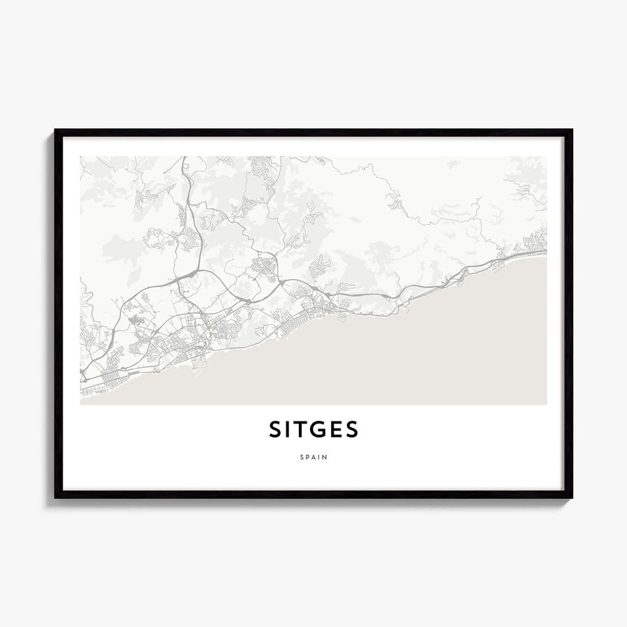 Sitges Map Poster, framed poster mockup