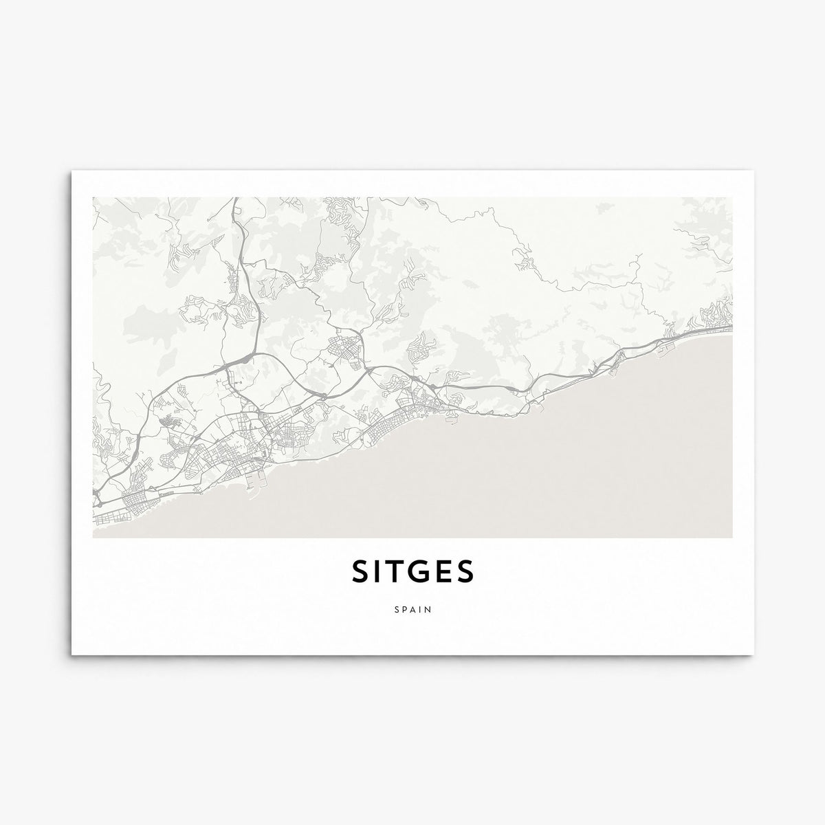 Sitges Map Poster, print only (unframed)
