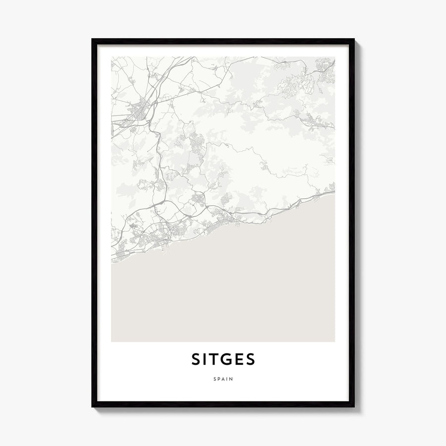 Sitges Map Poster, framed poster mockup