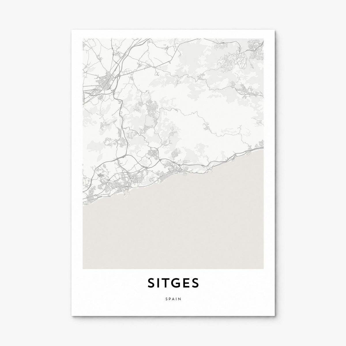 Sitges Map Poster, print only (unframed)