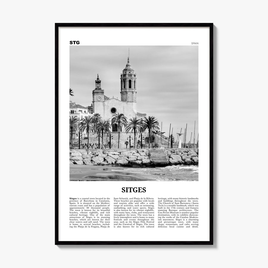 Sitges Newspaper Poster, framed poster mockup
