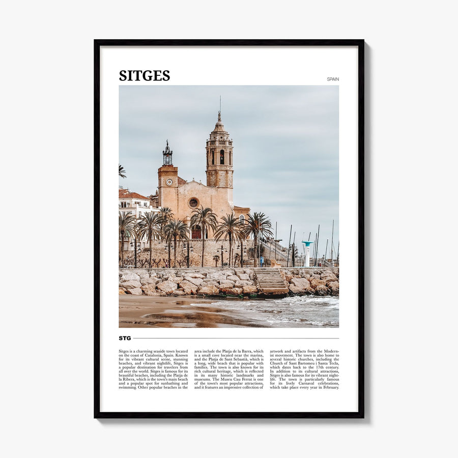 Sitges Travel Poster, framed poster mockup
