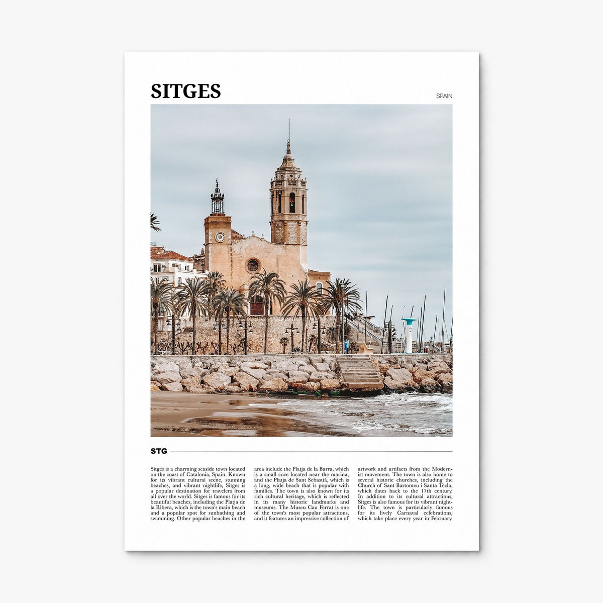 Sitges Travel Poster, print only (unframed)