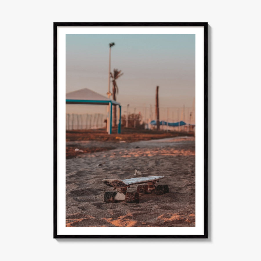Skateboard Photo Poster, framed poster mockup, white border