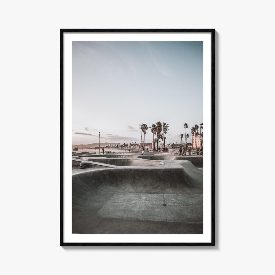 Skatepark no. 2 colorful photo poster – vertical wall art, unframed print shown in interior mockup