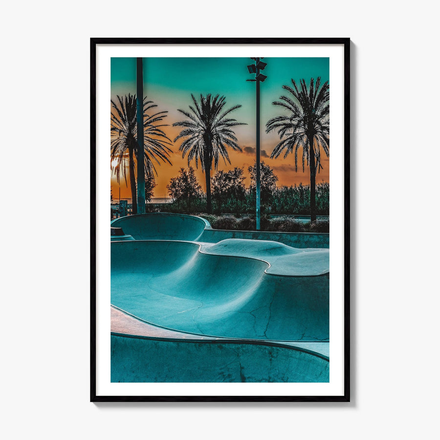 Skatepark Photo No 1 Poster, framed poster mockup, white border