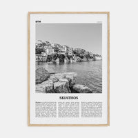 Skiathos Poster Natural Wood / 8x12 in Nbourhood Travel B&W Poster