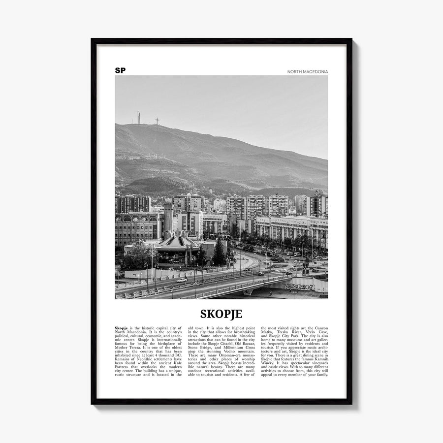 Skopje Newspaper Poster, framed poster mockup