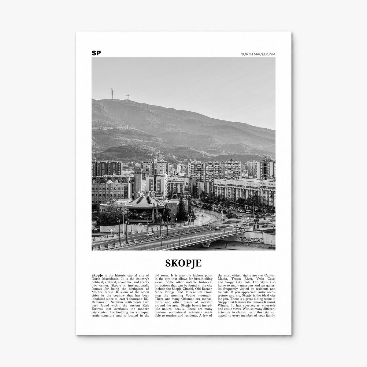 Skopje Newspaper Poster, print only (unframed)