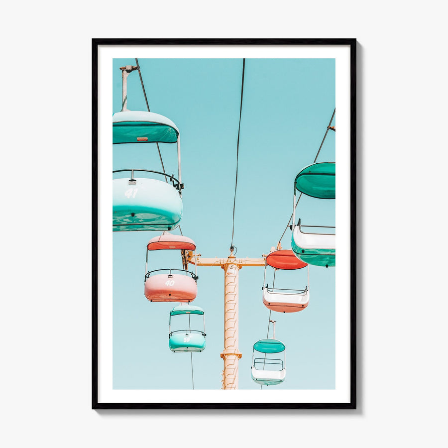 Sky Glider Ride Photo Poster, framed poster mockup, white border