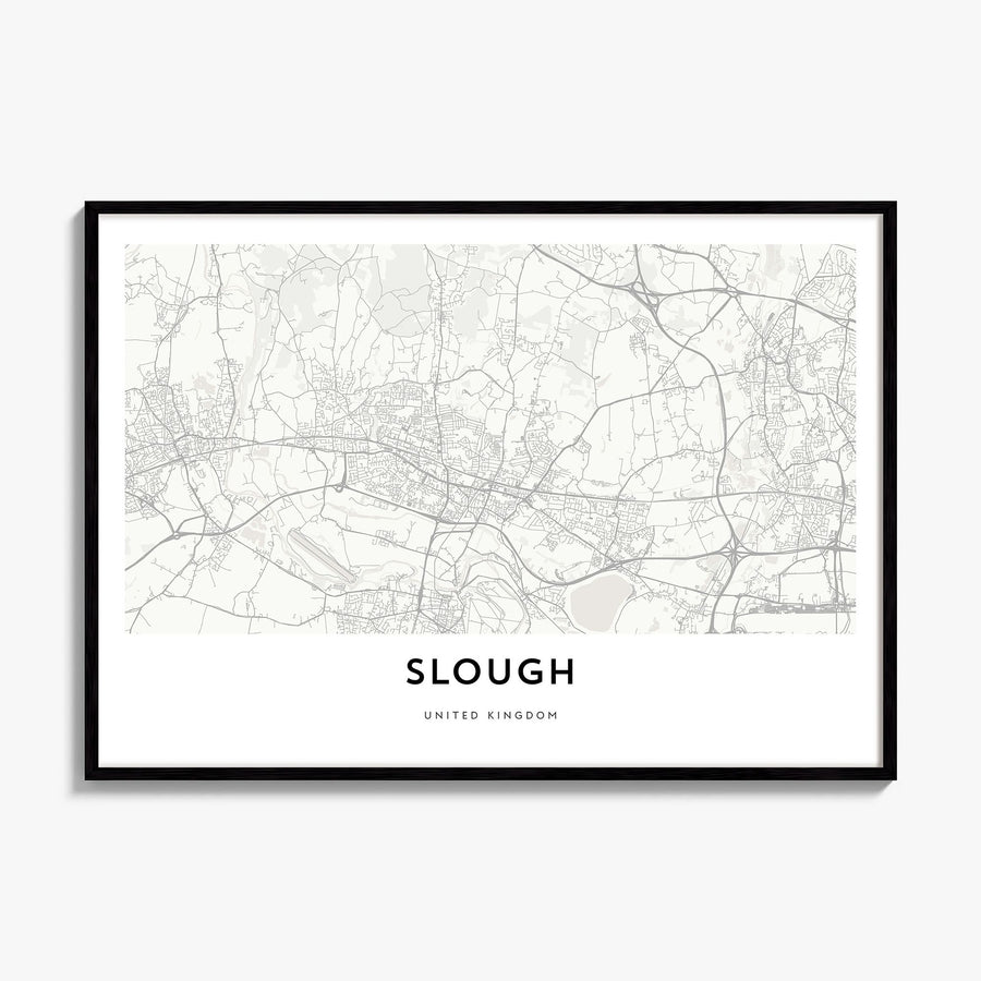 Slough Map Poster, framed poster mockup