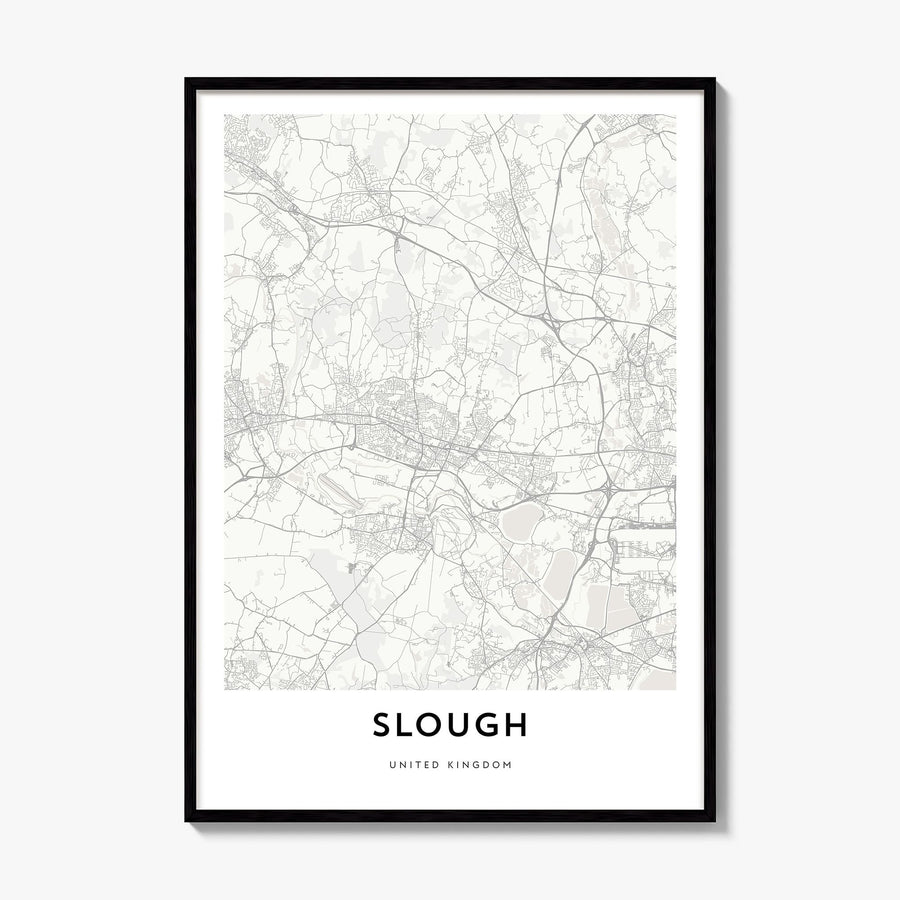 Slough Map Poster, framed poster mockup
