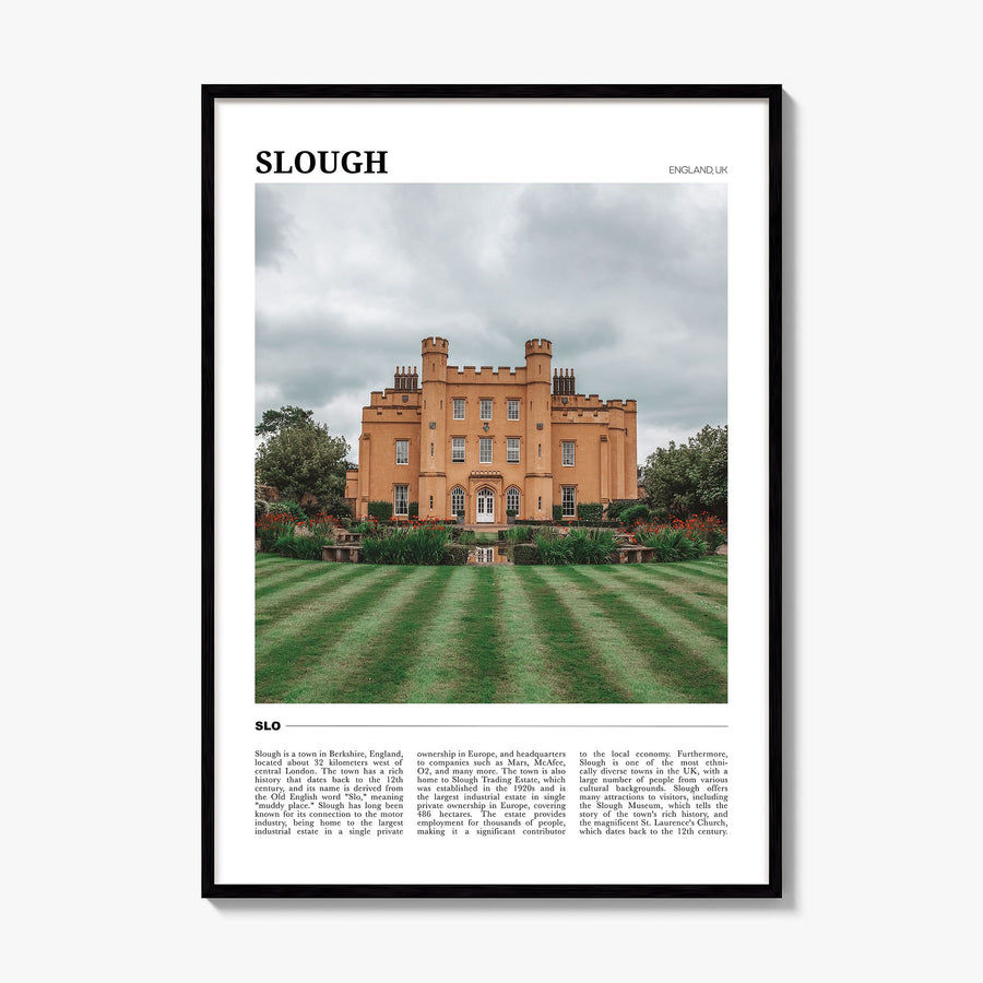 Slough Travel Poster, framed poster mockup