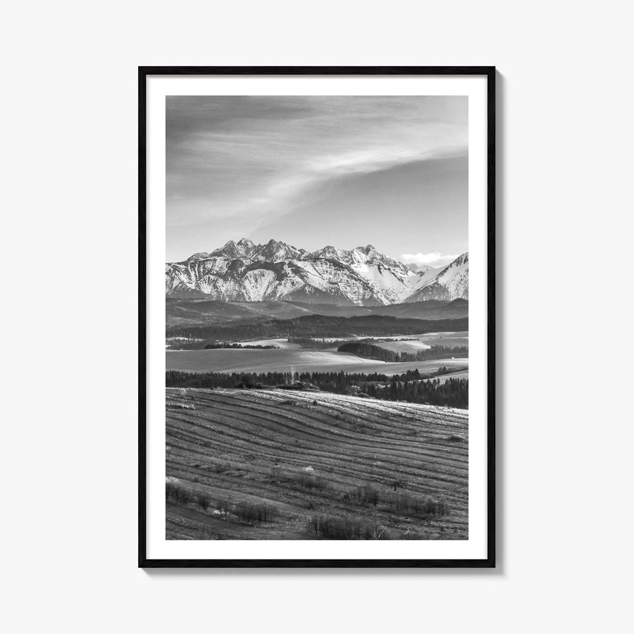 Slovakia black & white photo poster of Europe – vertical wall art, unframed print shown in interior mockup