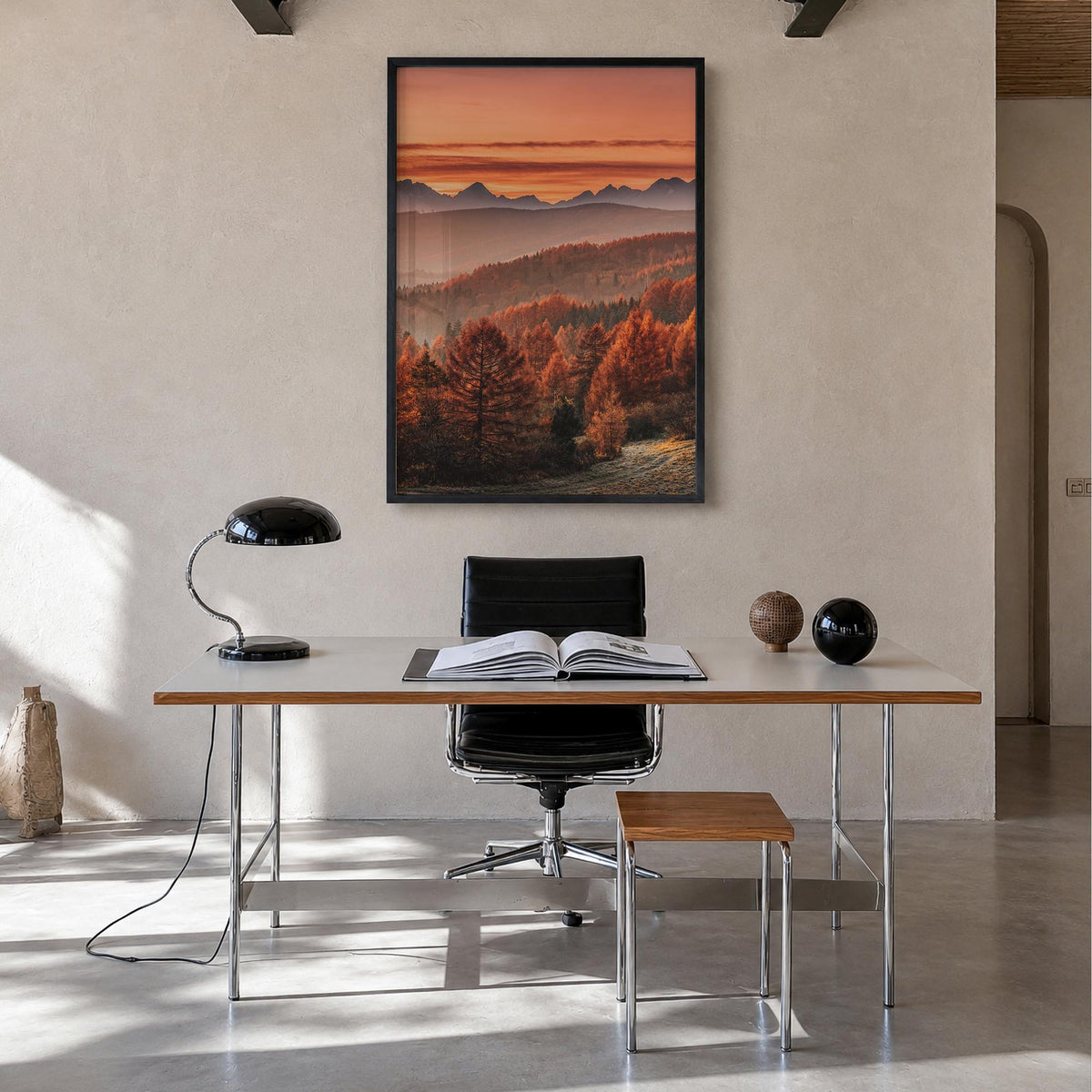Slovakia colorful photo poster of Europe – vertical wall art in black wood frame, hanging on wall