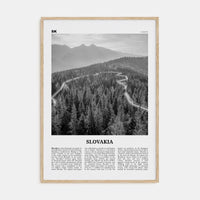 Slovakia Poster Natural Wood / 8x12 in Nbourhood Travel B&W Poster