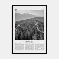 Slovakia Poster Black Wood / 8x12 in Nbourhood Travel B&W Poster