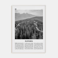 Slovakia Poster White Wood / 8x12 in Nbourhood Travel B&W Poster