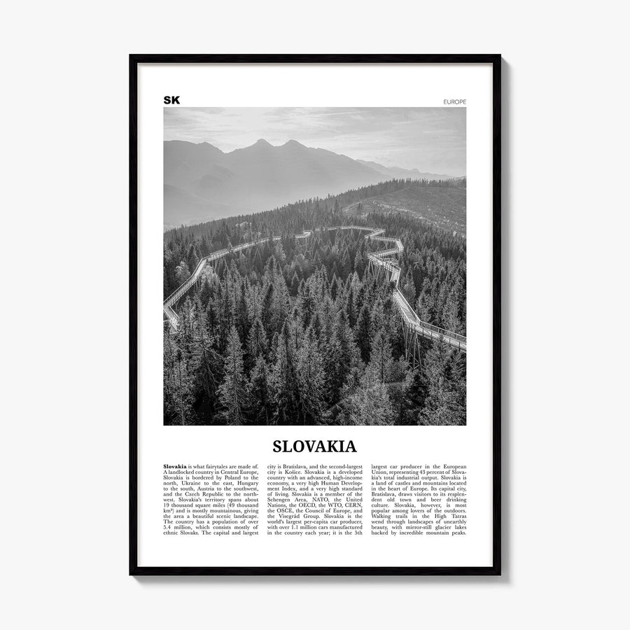 Slovakia Newspaper Poster, framed poster mockup