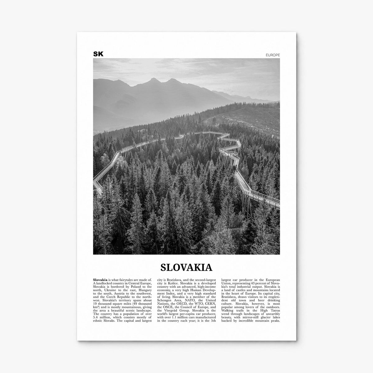 Slovakia Newspaper Poster, print only (unframed)