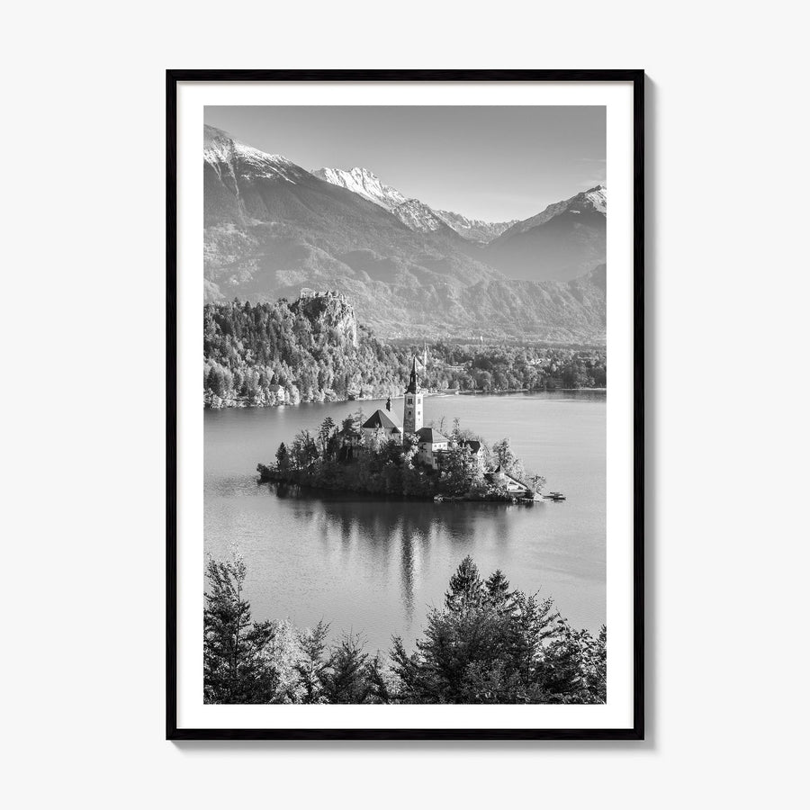 Slovenia Photo Poster, framed poster mockup, white border