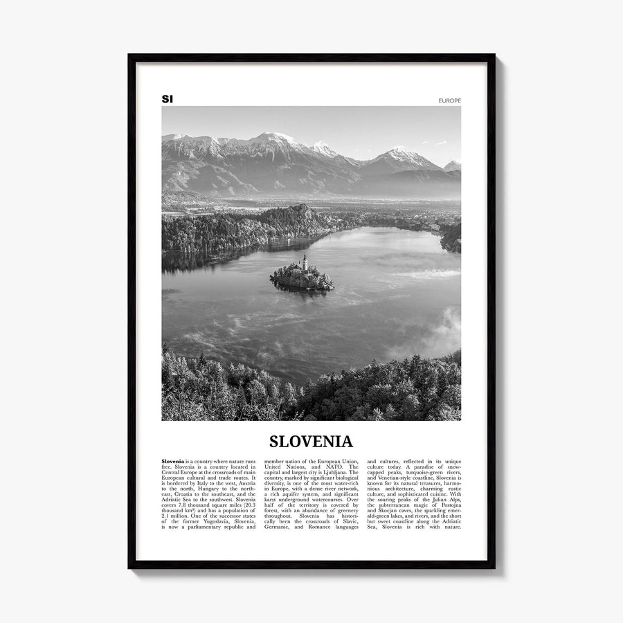 Slovenia Newspaper Poster, framed poster mockup