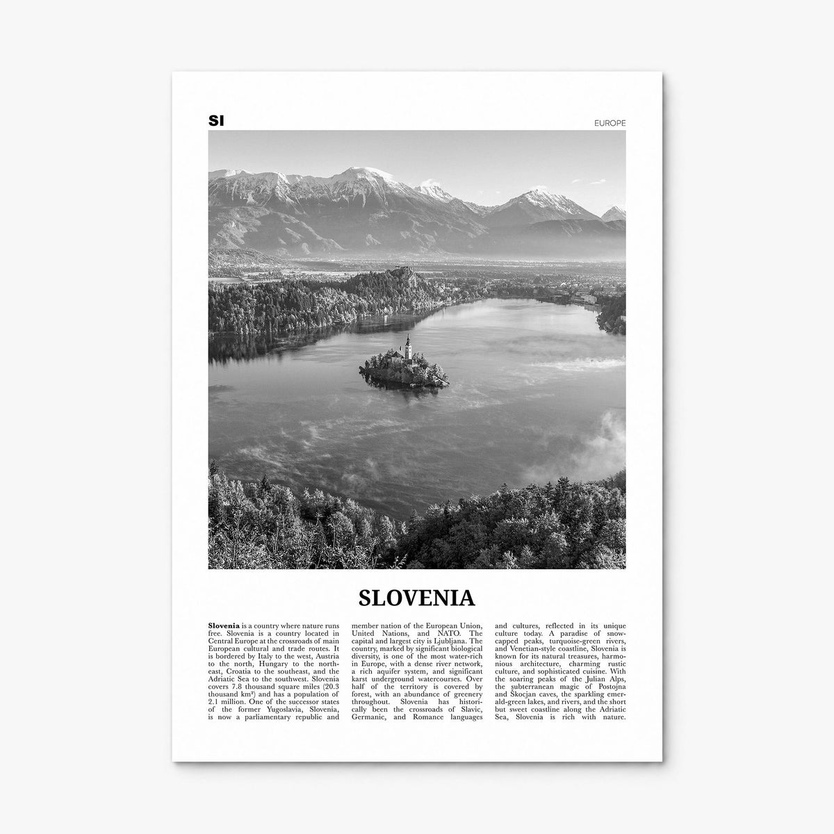 Slovenia Newspaper Poster, print only (unframed)