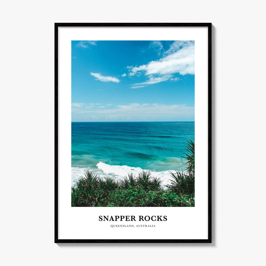 Snapper Rocks Classic Poster, framed poster mockup