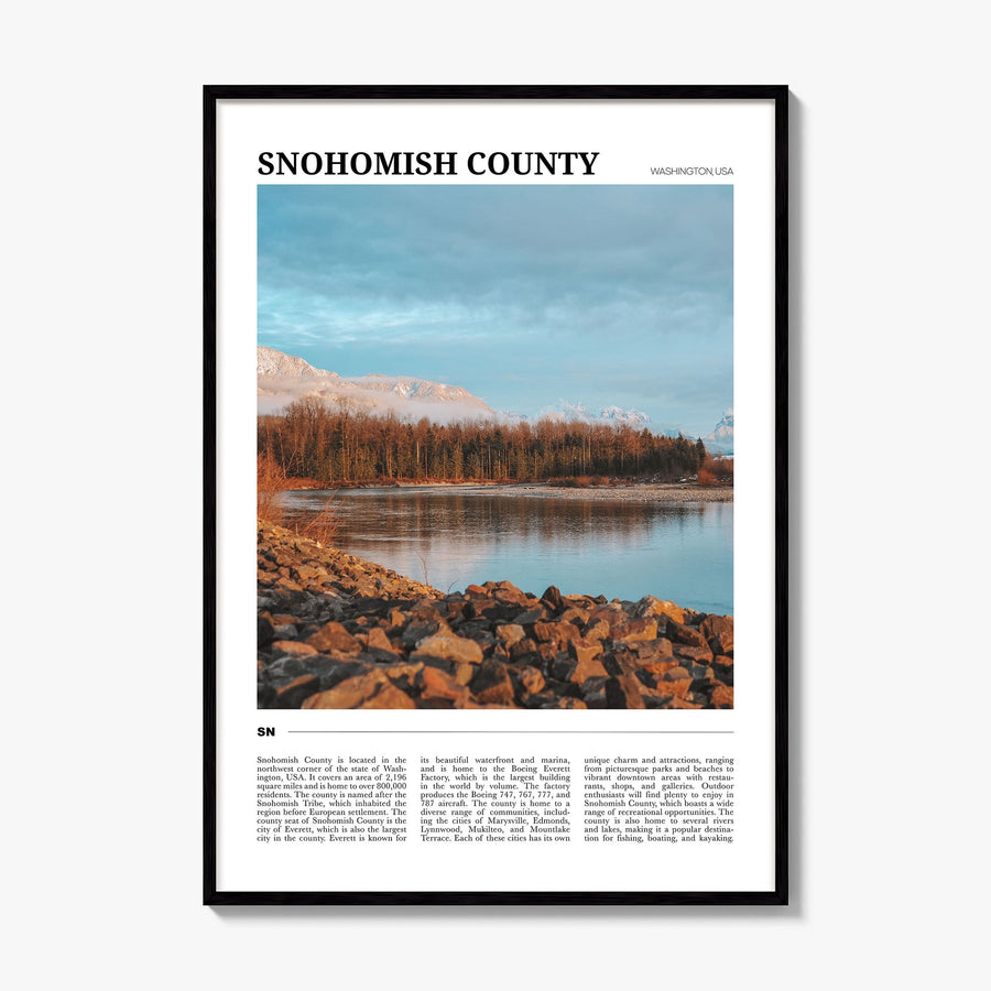 Snohomish County Travel Poster, framed poster mockup