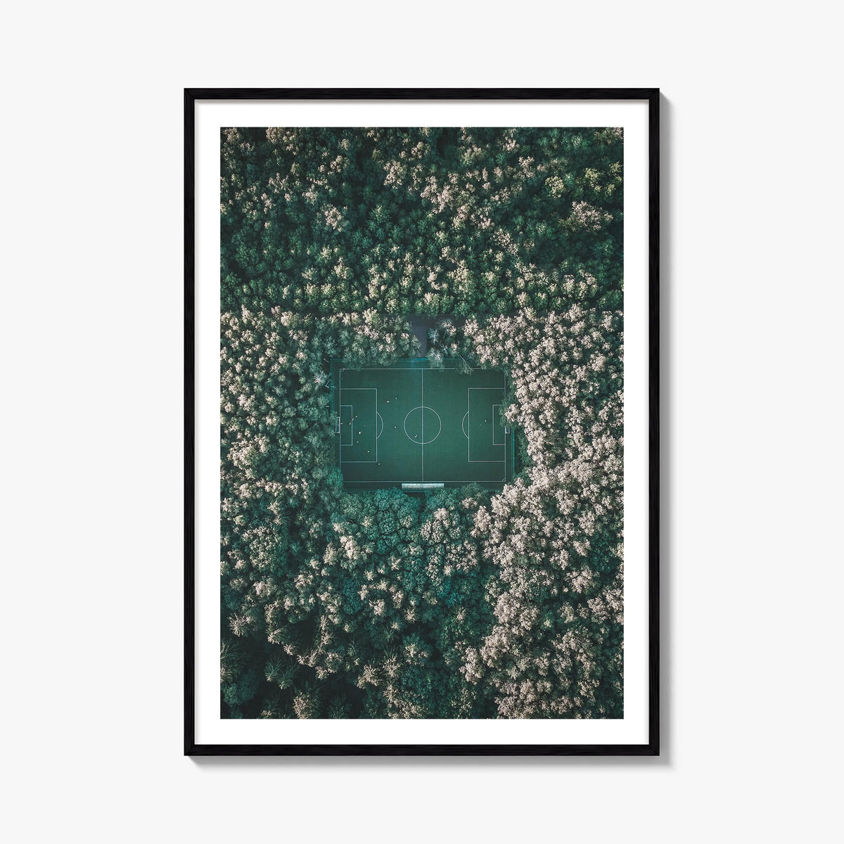 Soccer Field colorful photo poster – vertical wall art, unframed print shown in interior mockup
