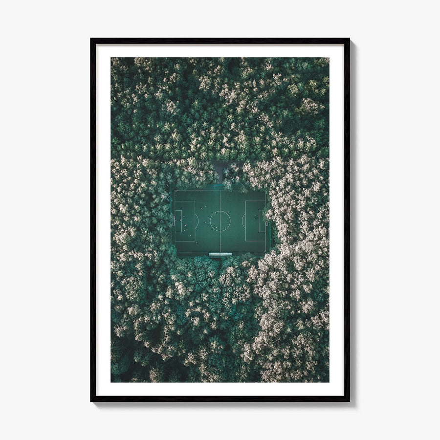 Soccer Field Photo Poster, framed poster mockup, white border