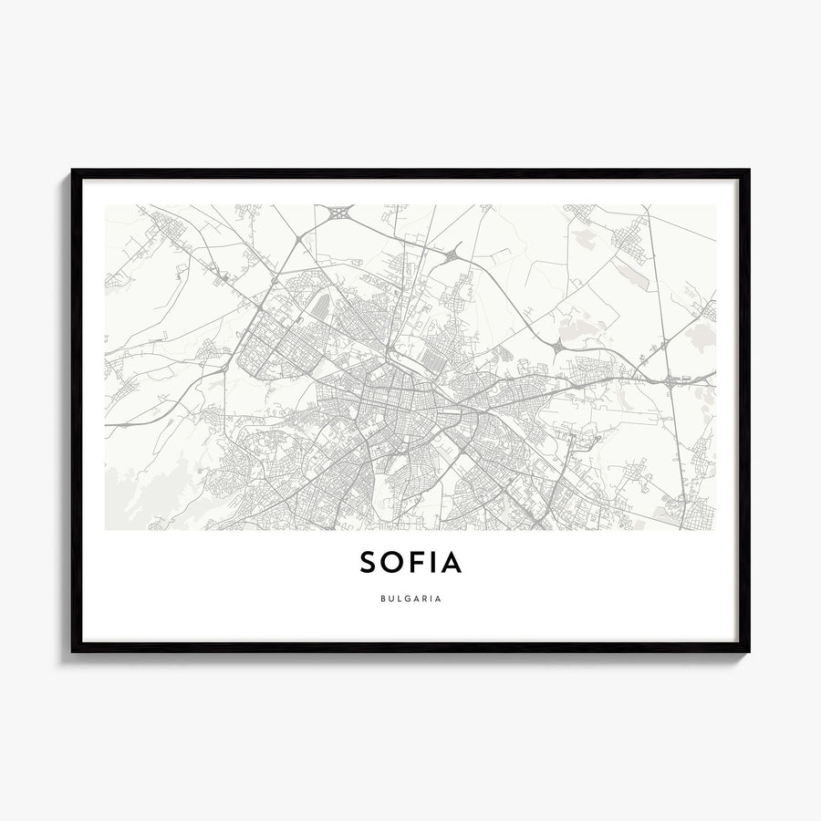 Sofia Map Poster, framed poster mockup