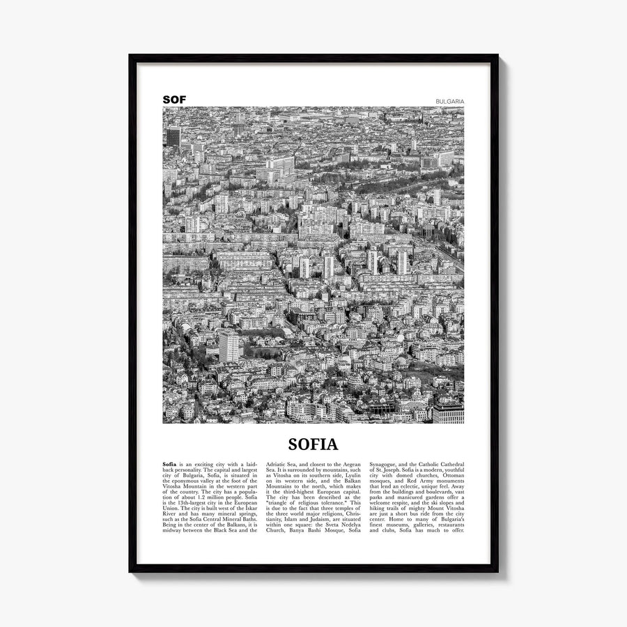 Sofia Newspaper Poster, framed poster mockup