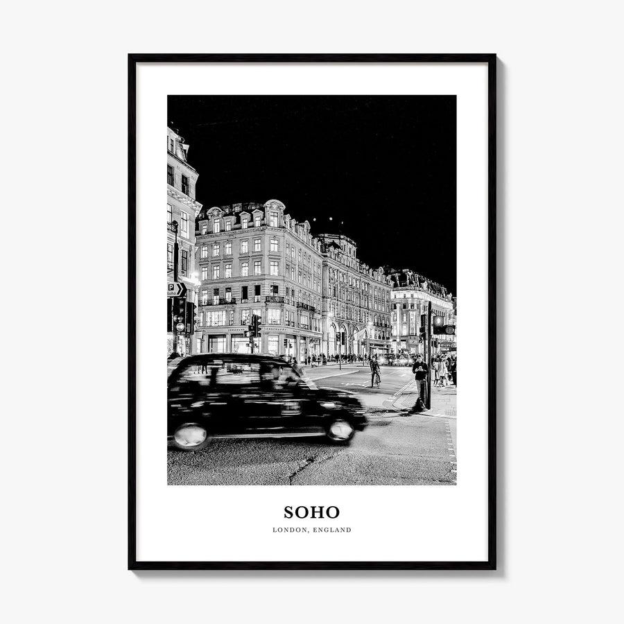 Soho, London Classic No 1 Poster, framed poster mockup