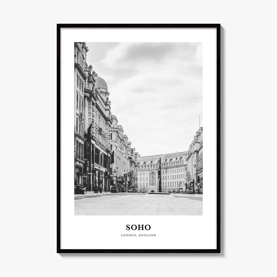 Soho, London Classic No 2 Poster, framed poster mockup