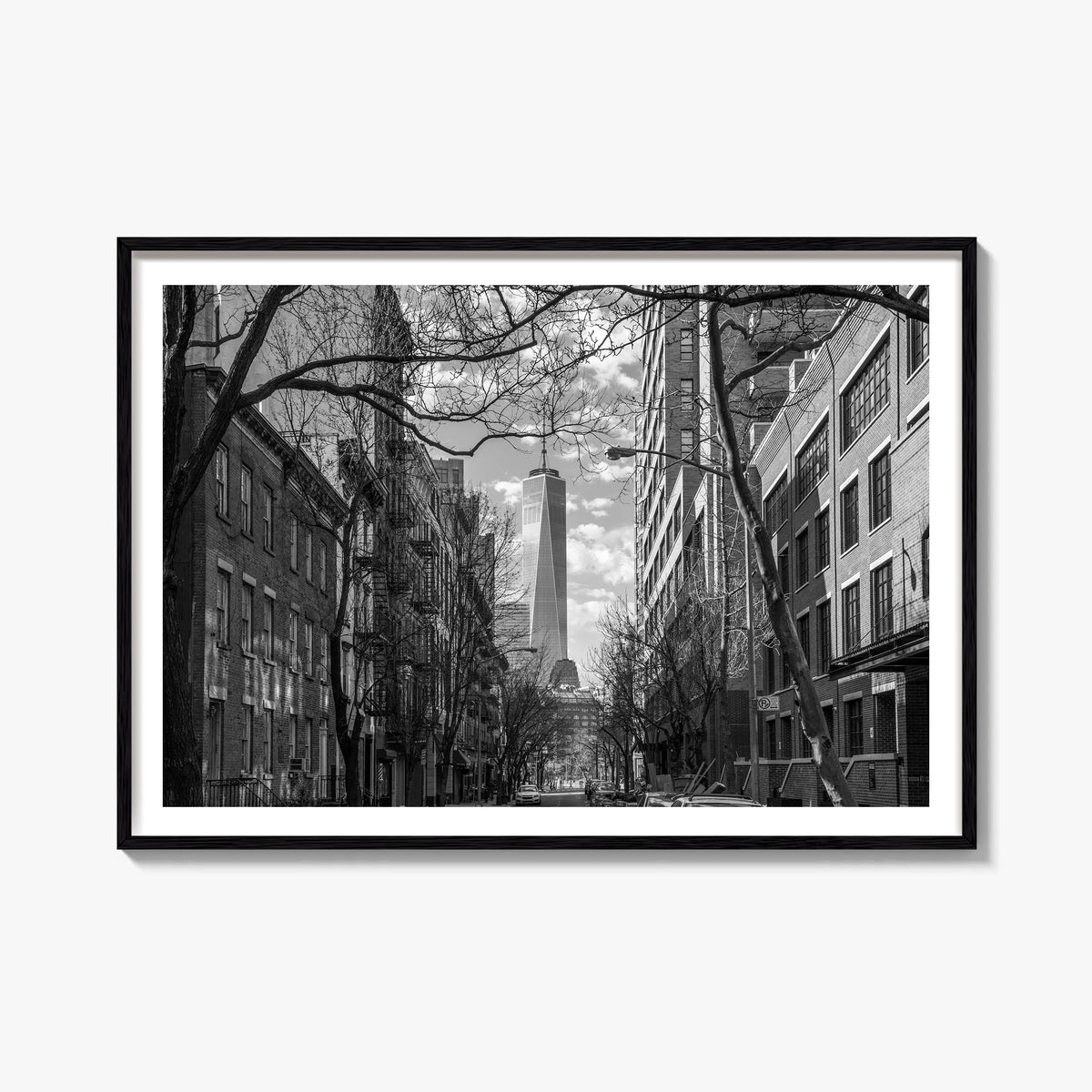 SoHo, New York City black & white photo poster of New York, USA – horizontal wall art, unframed print shown in interior mocku