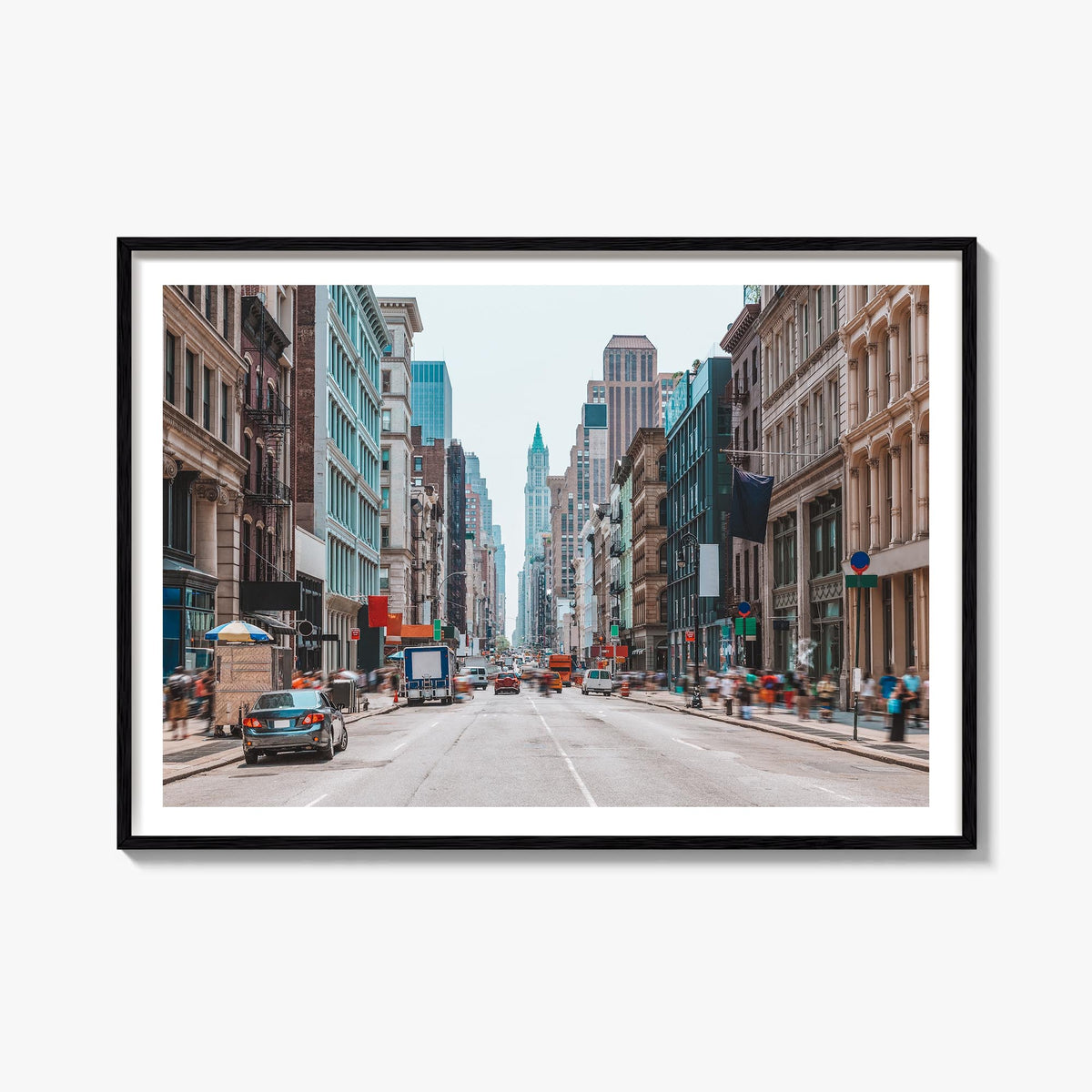 SoHo, New York City colorful photo poster of New York, USA – horizontal wall art, unframed print shown in interior mockup