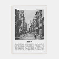 SoHo, New York City No 1 Poster White Wood / 8x12 in Nbourhood Travel B&W Poster