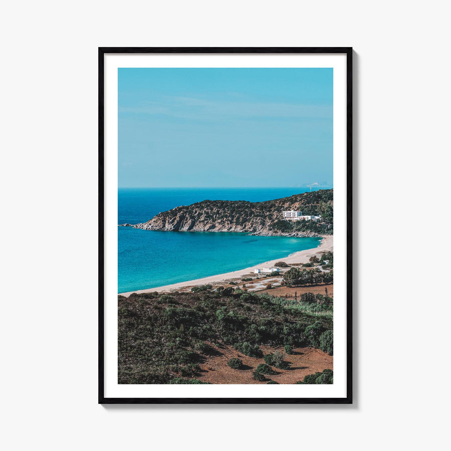 Solana Beach colorful photo poster of California, USA – vertical wall art, unframed print shown in interior mockup