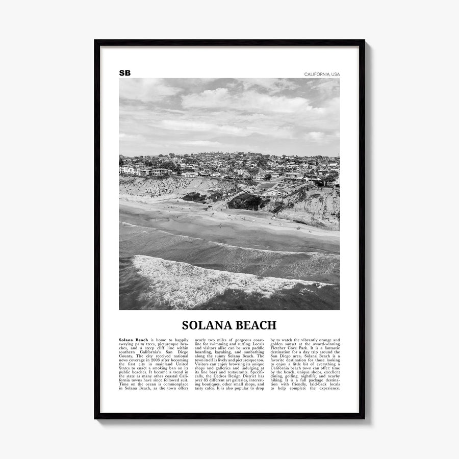Solana Beach Newspaper Poster, framed poster mockup