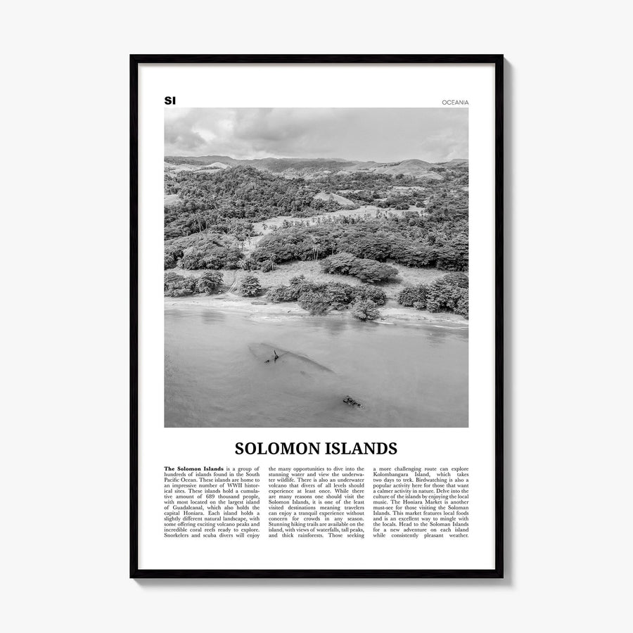 Solomon Islands Newspaper Poster, framed poster mockup