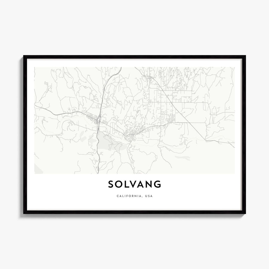 Solvang Map Poster, framed poster mockup