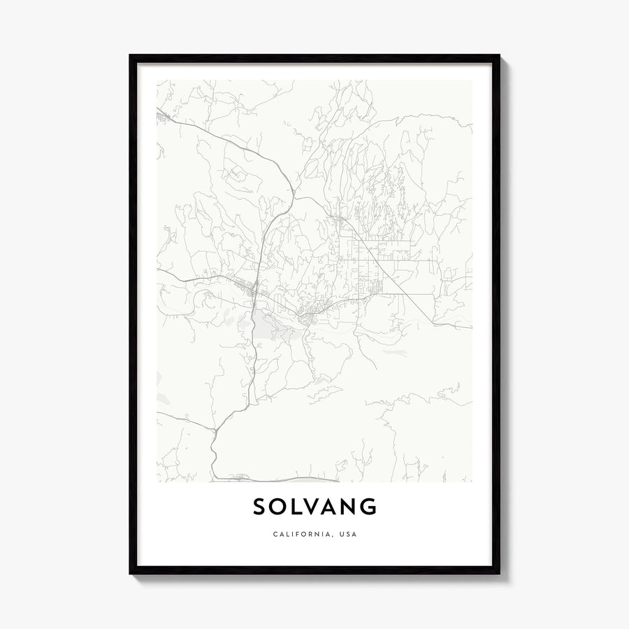 Solvang Map Poster, framed poster mockup