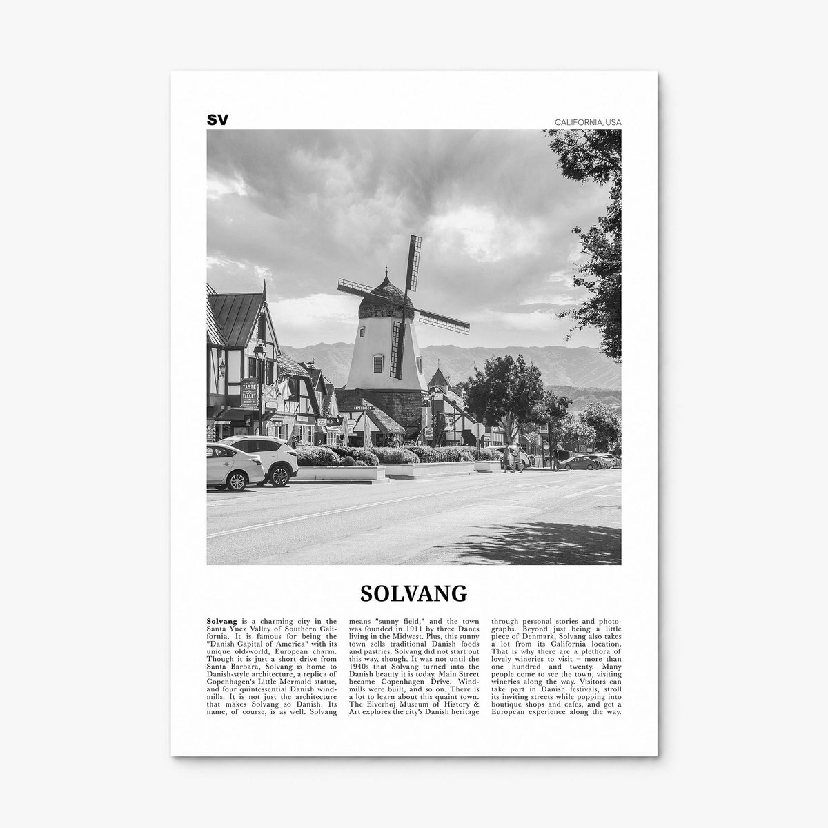 Solvang Newspaper Poster, print only (unframed)
