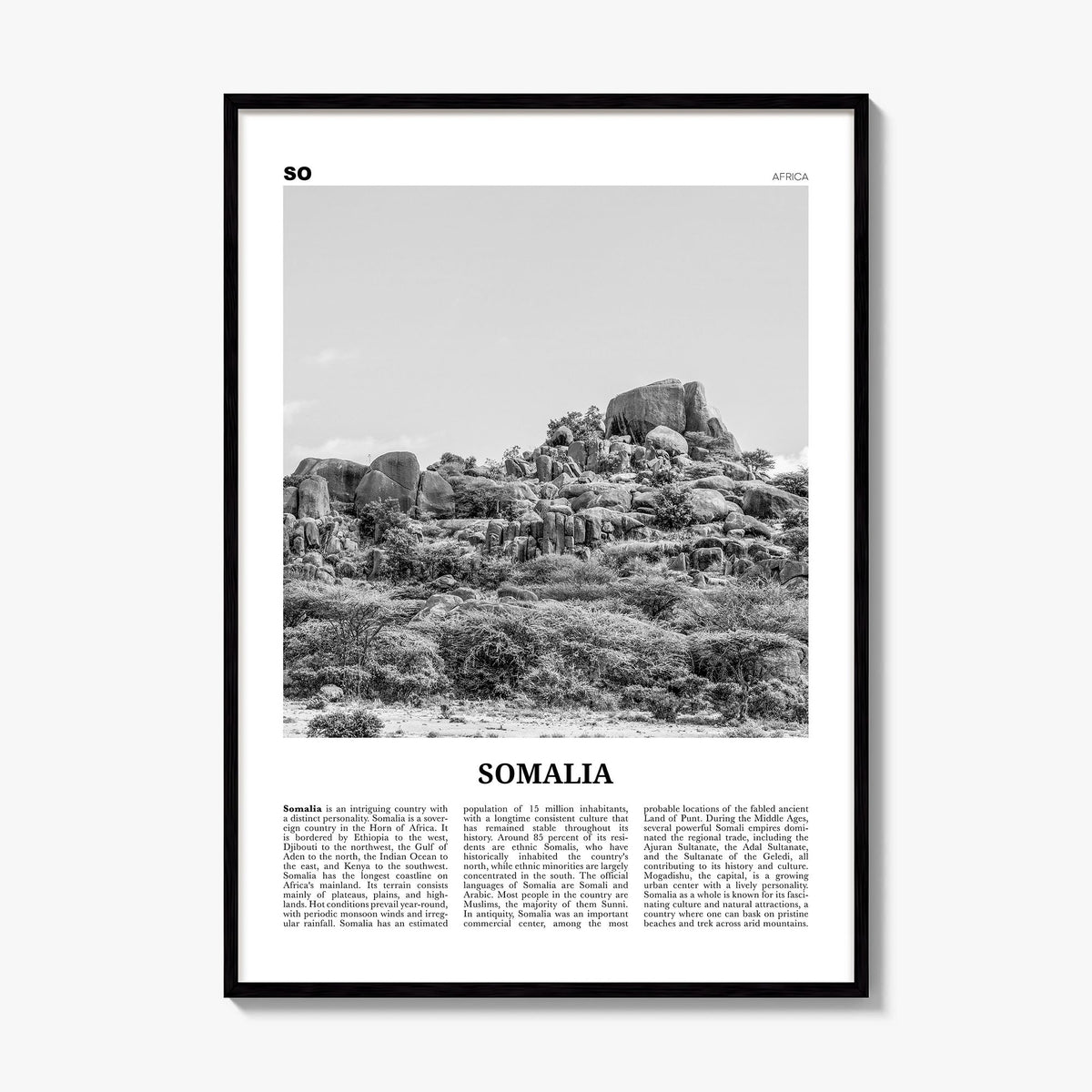 Somalia Newspaper Poster, framed poster mockup