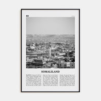 Somaliland Poster Black Metal / 8x12 in Nbourhood Travel B&W Poster