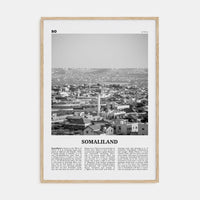 Somaliland Poster Natural Wood / 8x12 in Nbourhood Travel B&W Poster